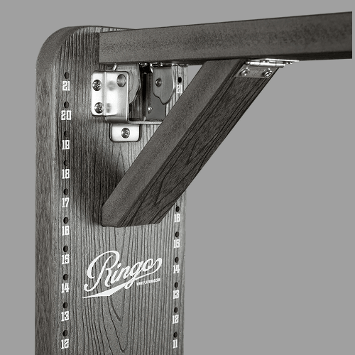stainless steel hinge on grey composite Ringo detail photo